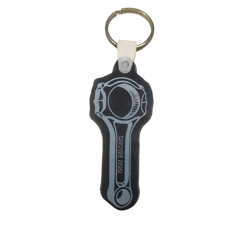 Crower Rod Rubber Keychain Black Gray Car Racing Transportation